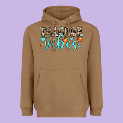 Teacher Vibes Heavyweight Hoodie Designed By Jahusdesignshop