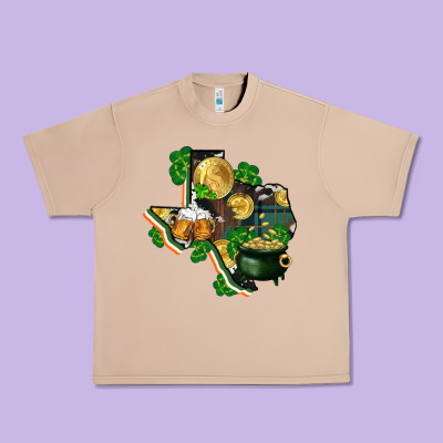 Texas Map St Patrick's Day Urban Heavy Tee Designed By Fadigitalartstudio