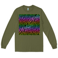 Army Green neon glitter safari seamless pattern Long Sleeve Tee - BundleAndBundleShop