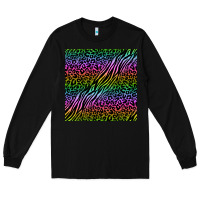 Black neon glitter safari seamless pattern Long Sleeve Tee - BundleAndBundleShop