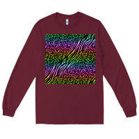 Burgundy neon glitter safari seamless pattern Long Sleeve Tee - BundleAndBundleShop