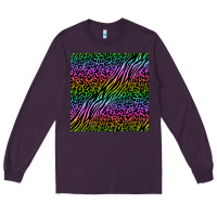 Plum neon glitter safari seamless pattern Long Sleeve Tee - BundleAndBundleShop