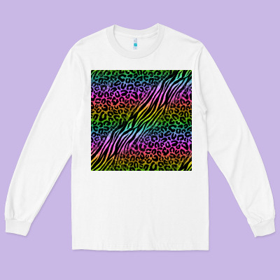 Neon Glitter Safari Seamless Pattern Long Sleeve Tee Designed By Bundleandbundleshop