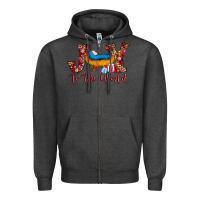 Charcoal Heather joy to the world Zipper Hoodie - AdoDesignShop