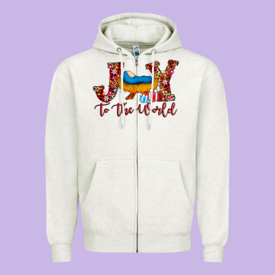 Joy To The World Zipper Hoodie Designed By Adodesignshop
