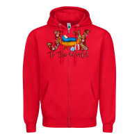 Red joy to the world Zipper Hoodie - AdoDesignShop