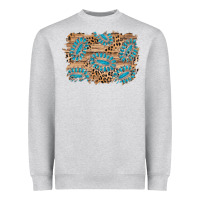 Heather Grey gemstone wood leopard background Heavyweight Sweatshirt - AdoDesignShop
