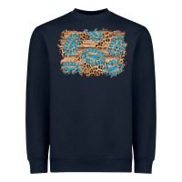 Navy gemstone wood leopard background Heavyweight Sweatshirt - AdoDesignShop