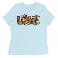 Baby Blue mardi gras love Ladies Tee - OliviaCreatesArt