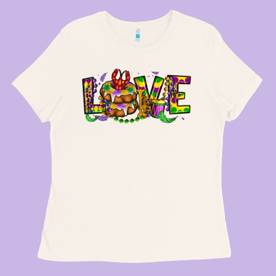 Mardi Gras Love Ladies Tee Designed By Oliviacreatesart