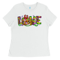 White mardi gras love Ladies Tee - OliviaCreatesArt