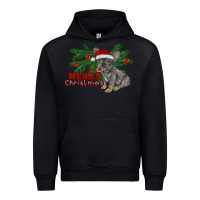 Black merry christmas french bulldog Urban Hoodie - RanaPortraitStore