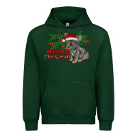 Forest Green merry christmas french bulldog Urban Hoodie - RanaPortraitStore