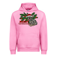 Fuchsia Pink merry christmas french bulldog Urban Hoodie - RanaPortraitStore