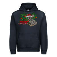 Navy merry christmas french bulldog Urban Hoodie - RanaPortraitStore
