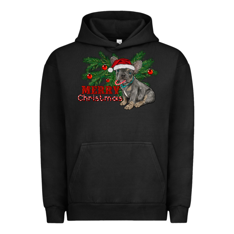 Merry Christmas French Bulldog Urban Hoodie by RanaPortraitStore | Teevron