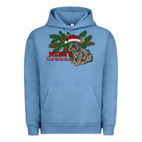 Pigment Pebble Blue merry christmas french bulldog Urban Hoodie - RanaPortraitStore