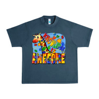 Midnight Navy Knowledge is awesome Autism giraffe Urban Heavy Tee - FaDigitalArtStudio