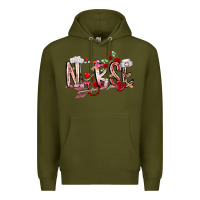Army Green nurse valentines day Premium Hoodie - RacoonDesign