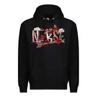 Black nurse valentines day Premium Hoodie - RacoonDesign