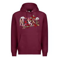 Burgundy nurse valentines day Premium Hoodie - RacoonDesign