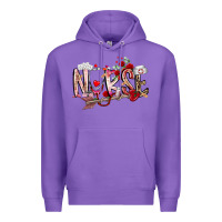 Purple nurse valentines day Premium Hoodie - RacoonDesign