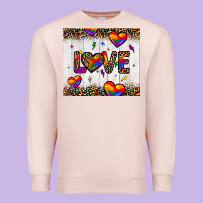 Love Hearts Pride Tumbler Premium Sweatshirt Designed By Jahusdesignshop