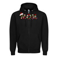 Black christmas mom Zipper Hoodie - AdoDesignShop