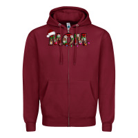Burgundy christmas mom Zipper Hoodie - AdoDesignShop