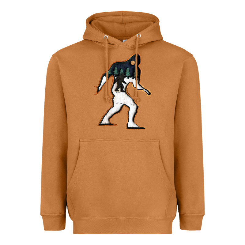 Bigfoot Wood Layered Christmas Heavyweight Hoodie by DesigneFamous | Teevron