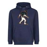 Navy bigfoot wood layered christmas Heavyweight Hoodie - DesigneFamous