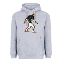 Heather Grey bigfoot wood layered christmas Heavyweight Hoodie - DesigneFamous
