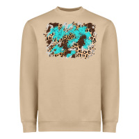 Mushroom cowhide leopard turquoise background Heavyweight Sweatshirt - AdoDesignShop