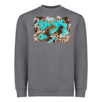 Storm cowhide leopard turquoise background Heavyweight Sweatshirt - AdoDesignShop