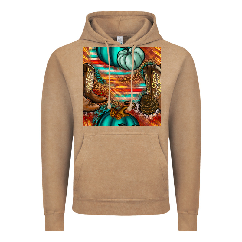Western Thanksgiving Seamless Pattern Vintage Hoodie by BundleAndBundleShop | Teevron
