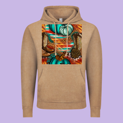 Western Thanksgiving Seamless Pattern Vintage Hoodie Designed By Bundleandbundleshop