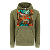 Vintage Olive western thanksgiving seamless pattern Vintage Hoodie - BundleAndBundleShop