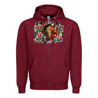 Burgundy indian hat christmas Zipper Hoodie - AdoDesignShop