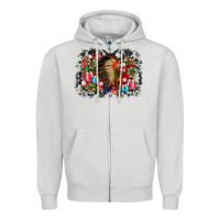 Dove Grey indian hat christmas Zipper Hoodie - AdoDesignShop
