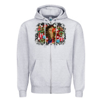 Heather Grey indian hat christmas Zipper Hoodie - AdoDesignShop