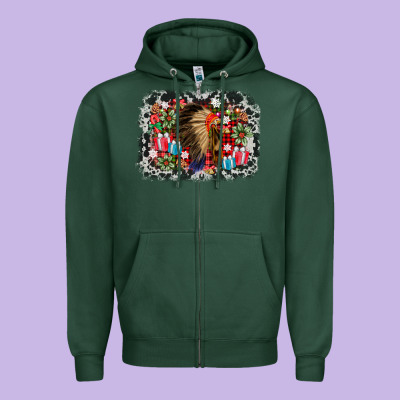 Indian Hat Christmas Zipper Hoodie Designed By Adodesignshop