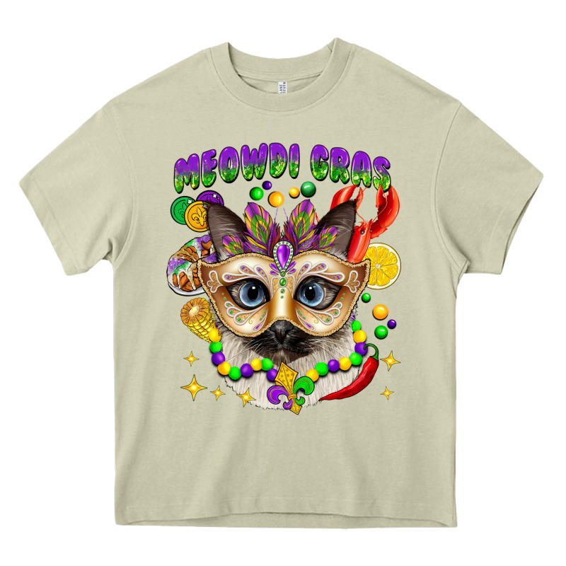 Meowdi Gras Mardi Gras Cat Heavy Core Tee by CowGirlArtShop | Teevron