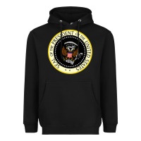 Black fake seal of the president of the united states Heavyweight Hoodie - DesigneFamous