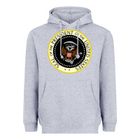 Heather Grey fake seal of the president of the united states Heavyweight Hoodie - DesigneFamous