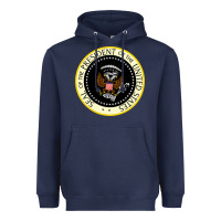 Navy fake seal of the president of the united states Heavyweight Hoodie - DesigneFamous