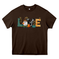 Chocolate Brown Fall Love Gnome Heavy Core Tee - RanaPortraitStore