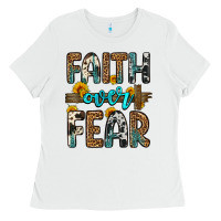 White faith over fear Ladies Tee - OliviaCreatesArt