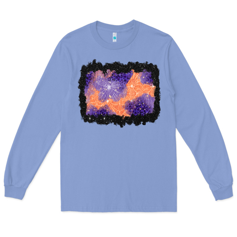 Halloween Spider Web Background Long Sleeve Tee by BundleAndBundleShop | Teevron