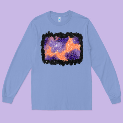 Halloween Spider Web Background Long Sleeve Tee Designed By Bundleandbundleshop