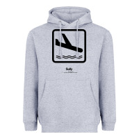 Heather Grey sully movie silhouette Heavyweight Hoodie - DesigneFamous